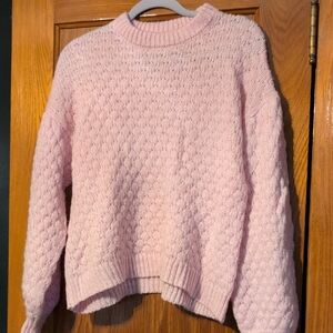 a new day Light Pink Textured Sweater